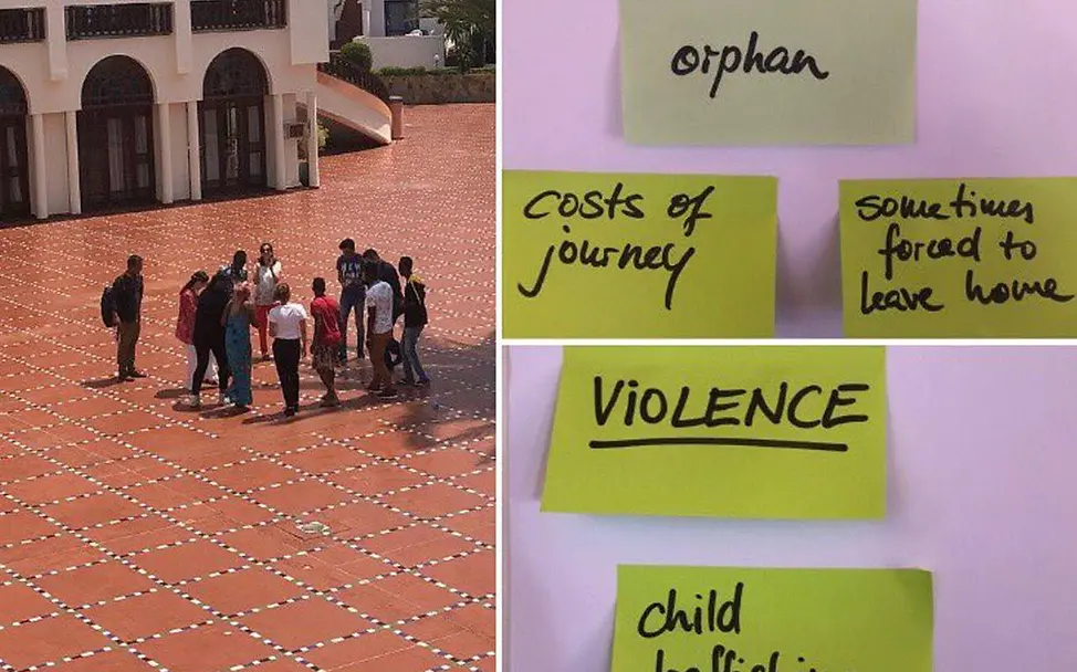 Die Jugendlichen trafen auch den GFMD-Botschafter Götz Schmidt-Bremme. | © privat Jugendliche mit GFMD-Botschafter Götz Schmidt-Bremme