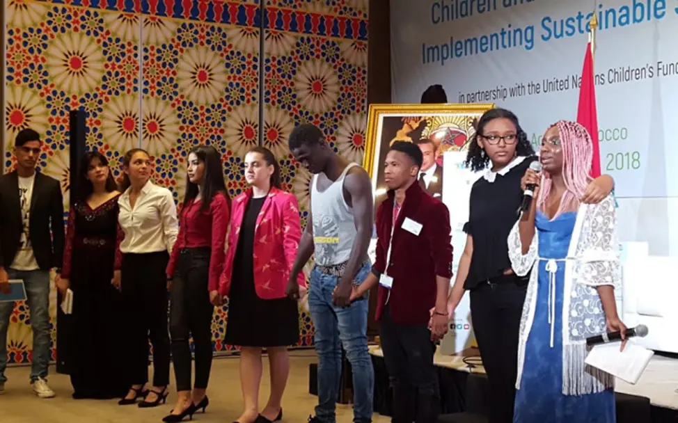 Die Jugendlichen zeigten, wie sehr ihnen die Themen am Herzen liegen. | © privat GFMD: Jugendliche stellen wichtige Themen vor