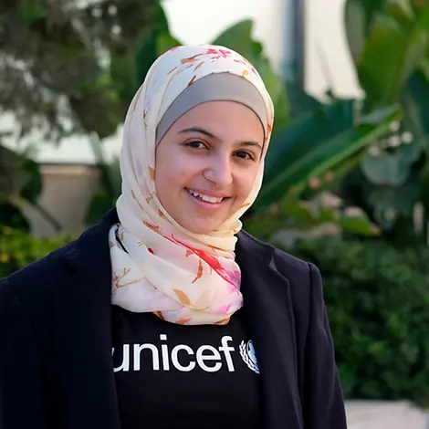 Muzoon setzt sich weltweit für die Rechte der Kinder ein. | © UNICEF/Rich UNICEF-Botschafterin Muzoon: Portrait von Muzoon.