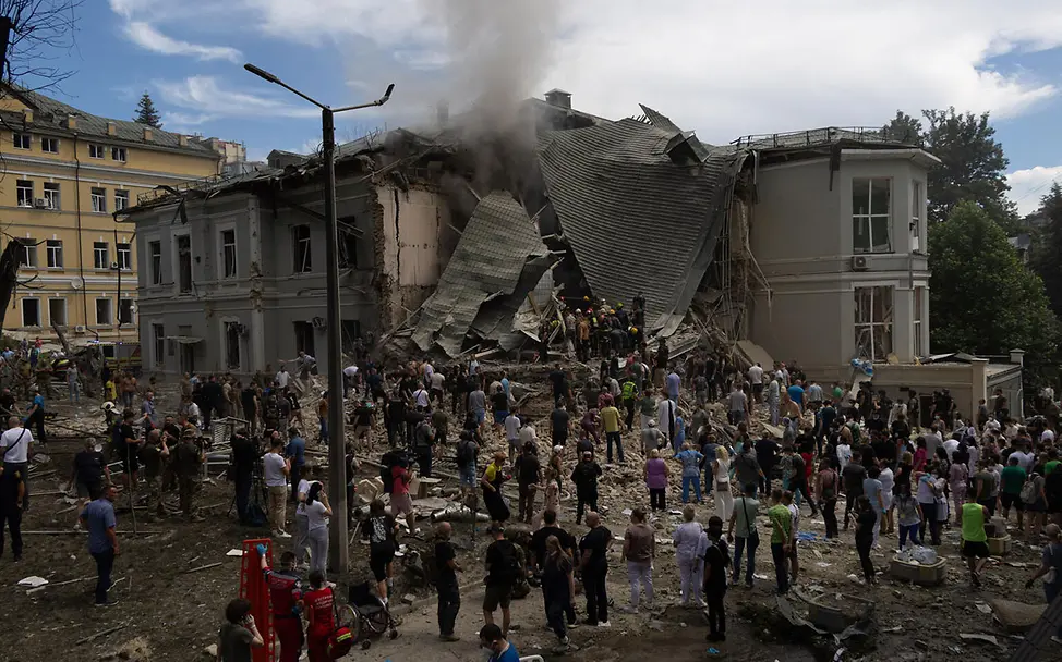 Ukraine: Anschlag auf das Okhmatdyt-Krankenhaus. | © UNICEF/Filippov Ukraine: Anschlag auf das Okhmatdyt-Krankenhaus.