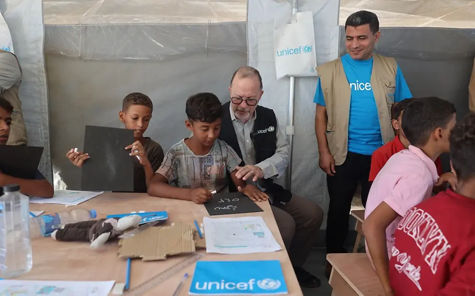 Ted Chaiban in Gaza | UNICEF/El Baba Ted Chaiban in Gaza