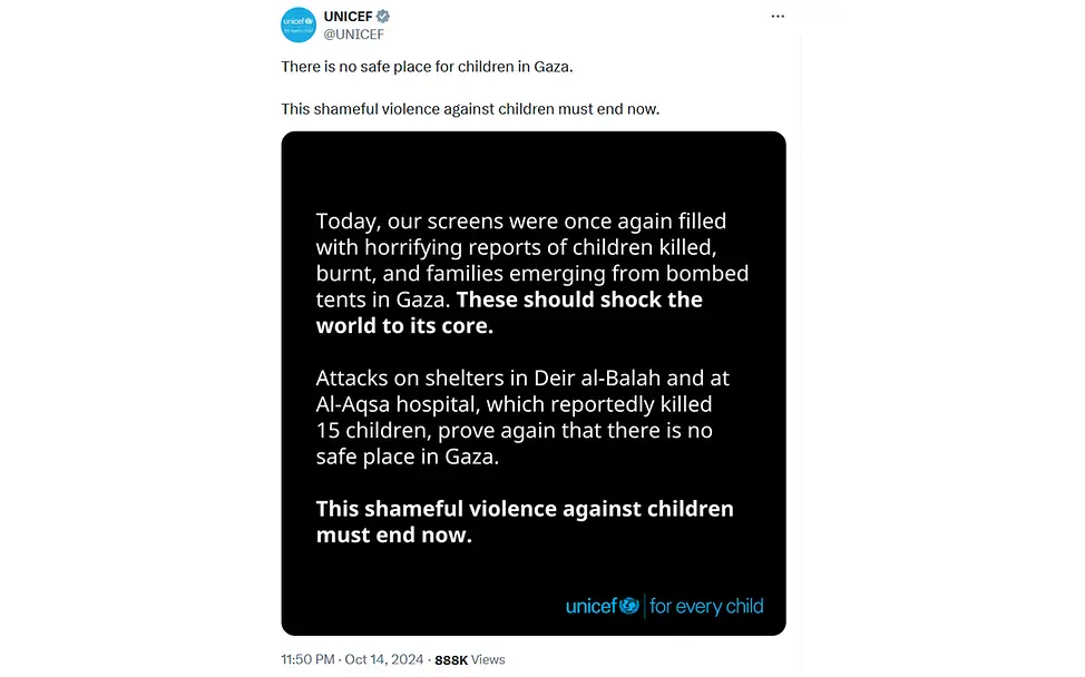 UNICEF zu Angriff in Gaza Tweet_Angriff_Gaza