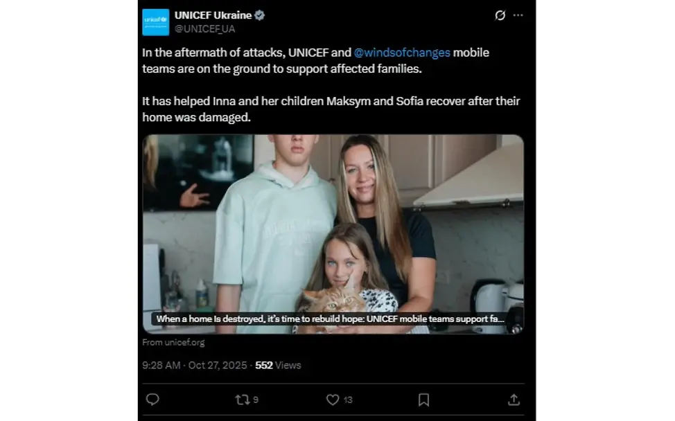 Post von UNICEF Ukraine | © UNICEF Ukraine UNICEF Ukraine