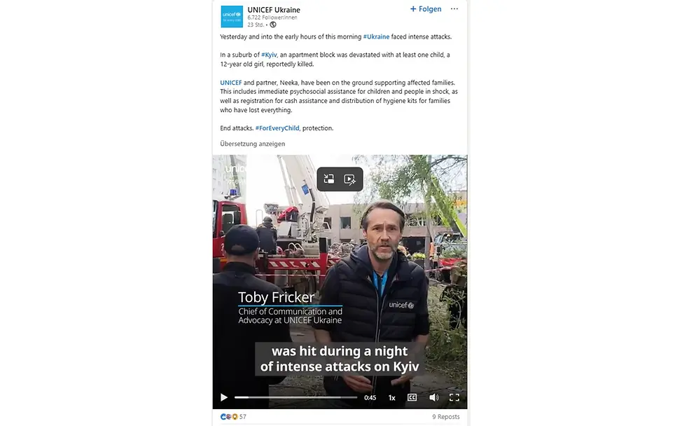 © UNICEF Ukraine Ukraine News: Post von UNICEF Ukraine