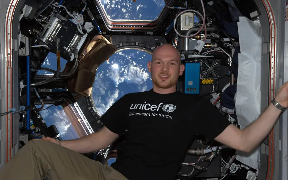 Alexander Gerst und UNICEF: Gemeinsam für Kinderrechte | © ESA/NASA Alexander Gerst und UNICEF: Gemeinsam für Kinderrechte